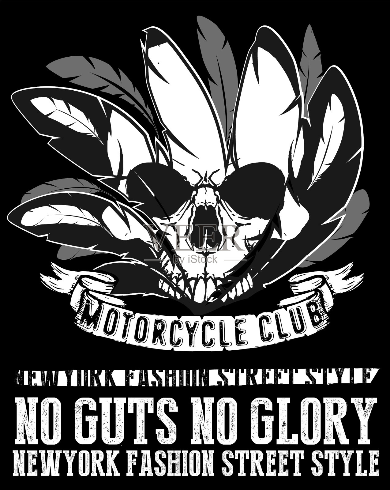 骷髅t恤图形设计插画图片素材