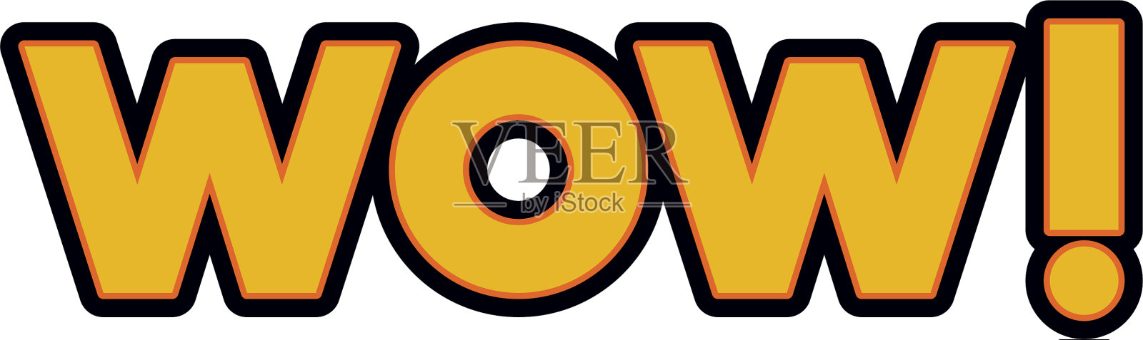 哇，漫画文字孤立图标插画图片素材