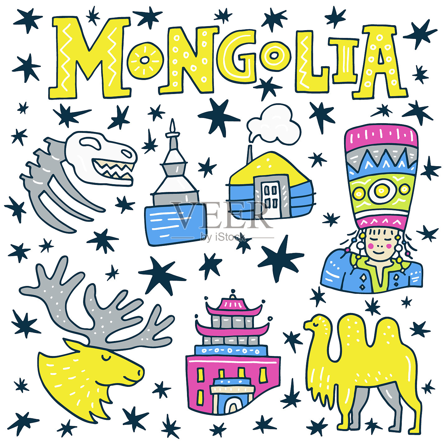 蒙古的符号设计元素图片