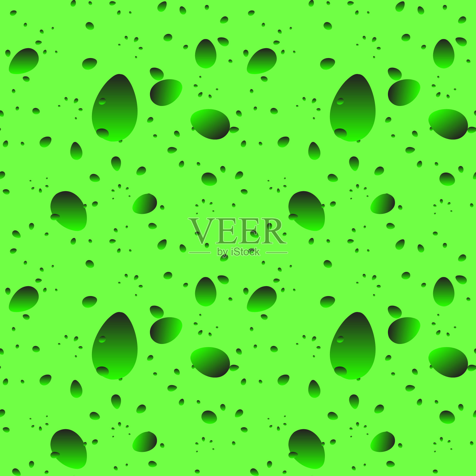 大的绿色的水滴和花瓣在一盏灯上插画图片素材