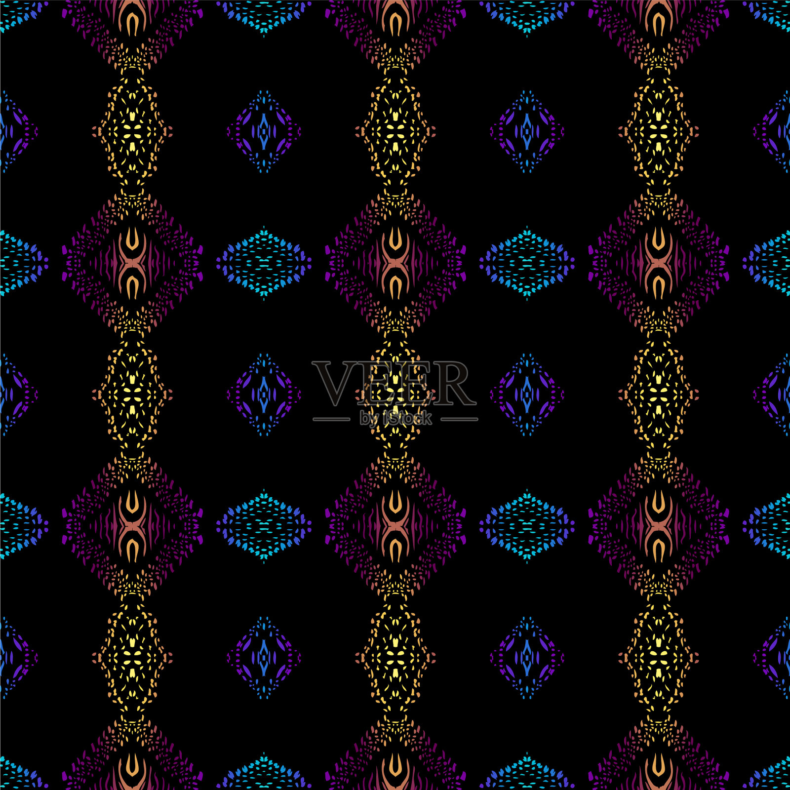 民族部落图案无缝的艺术形象插画图片素材