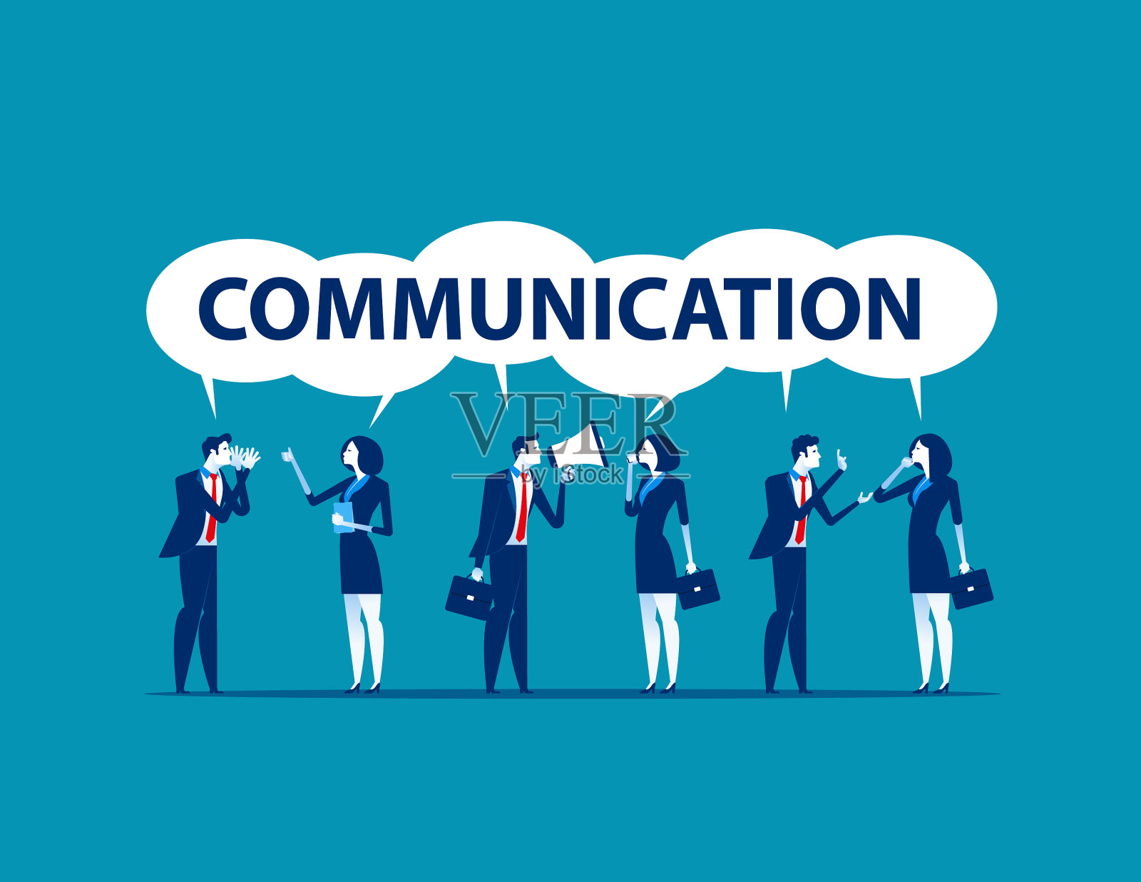 让人们一起谈论概念业务插画图片素材