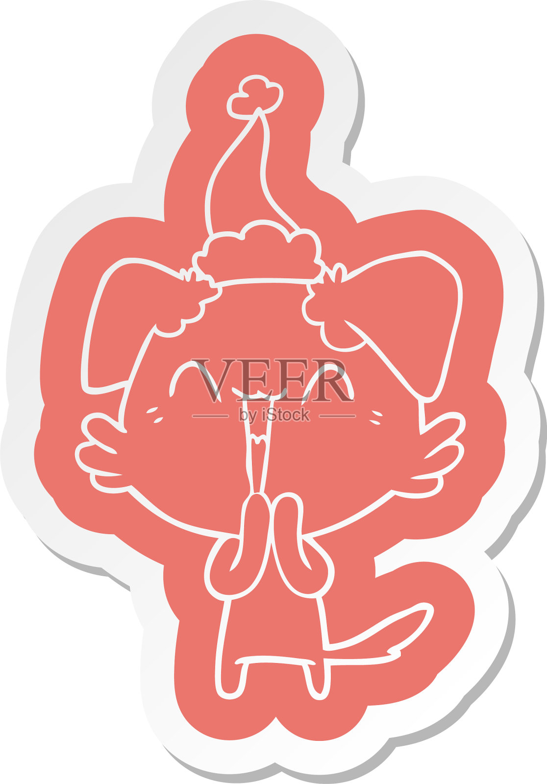 笑眯眯的小狗卡通贴纸一穿设计元素图片