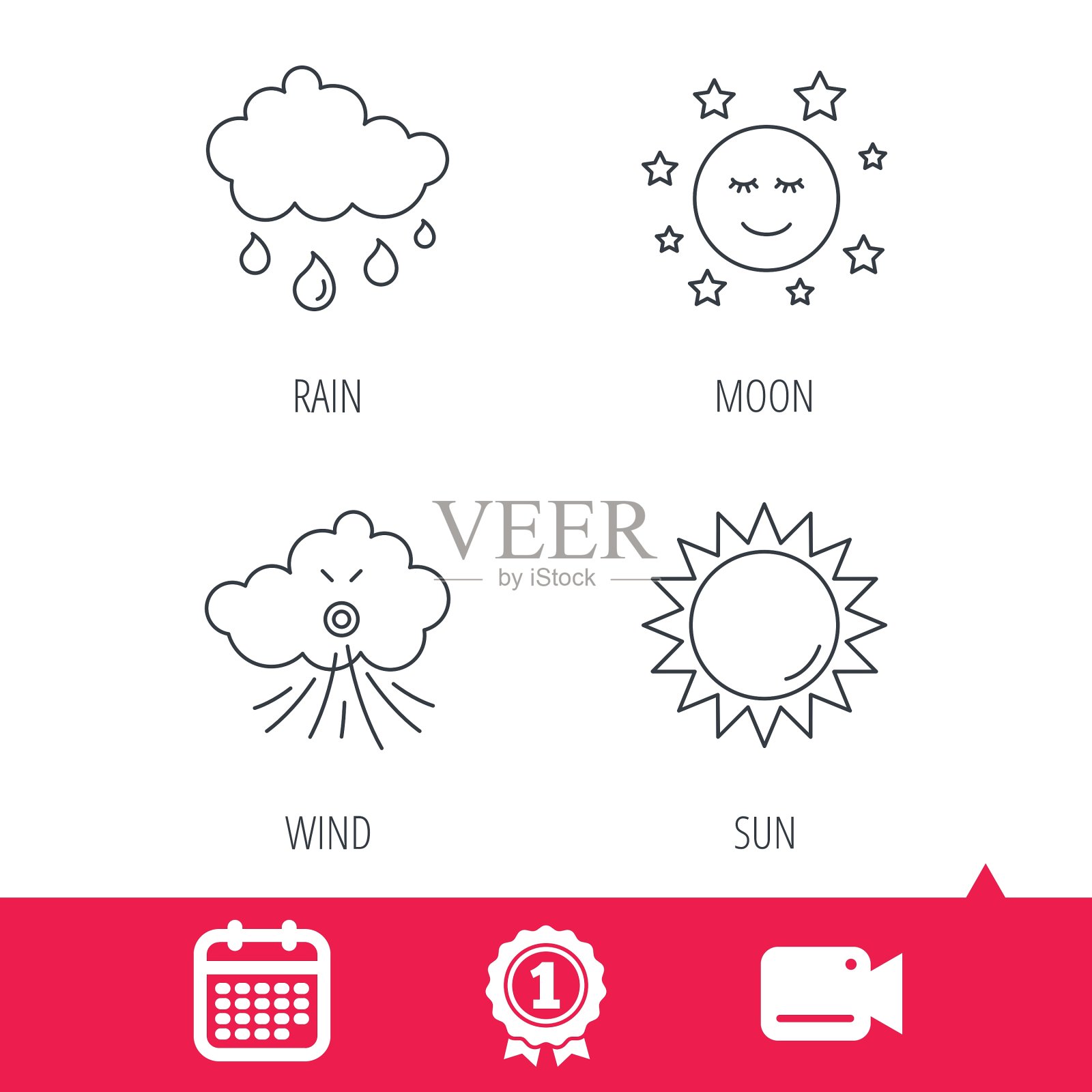 天气、太阳和雨的图标图标素材