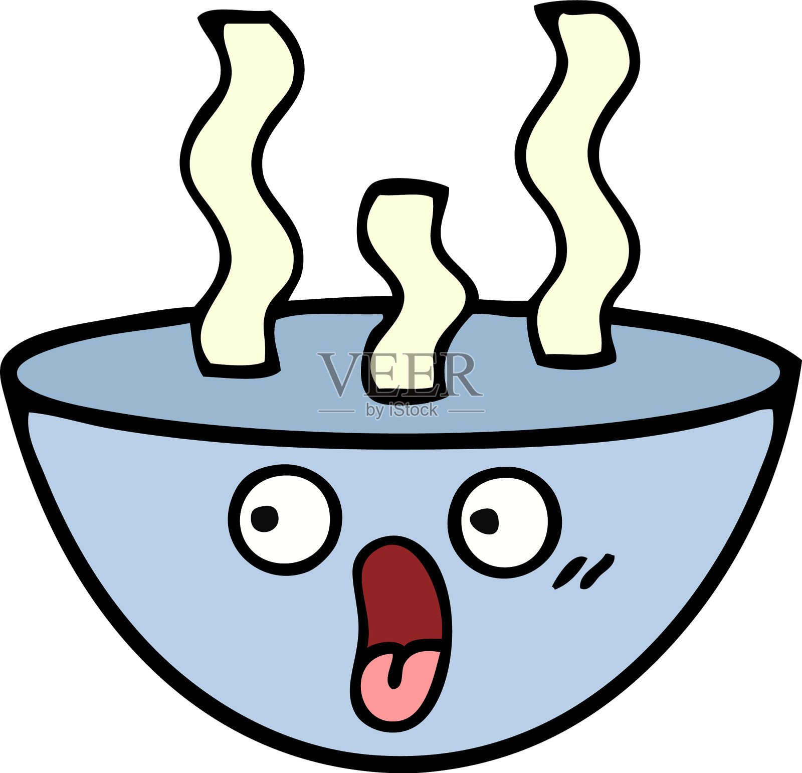 可爱的卡通碗热汤设计元素图片