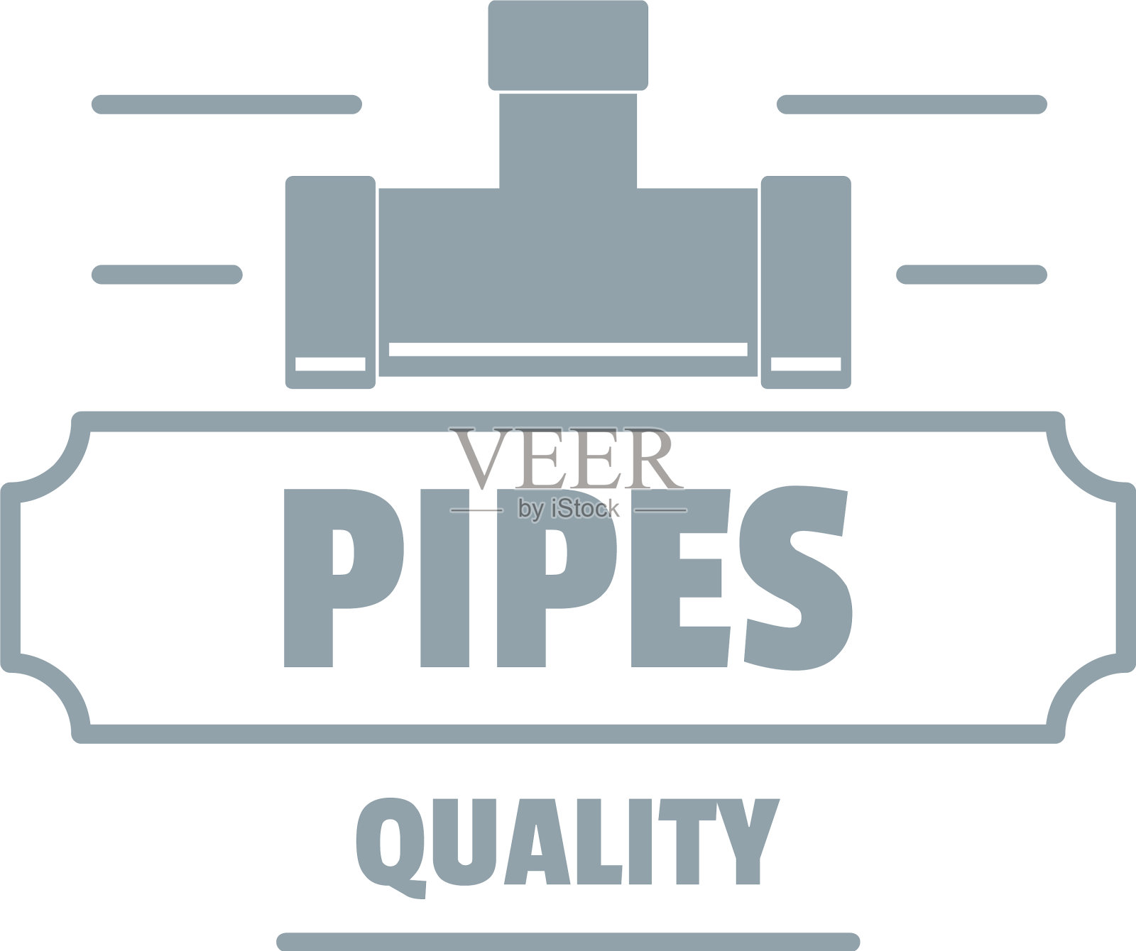管道质量标志灰色单色风格插画图片素材