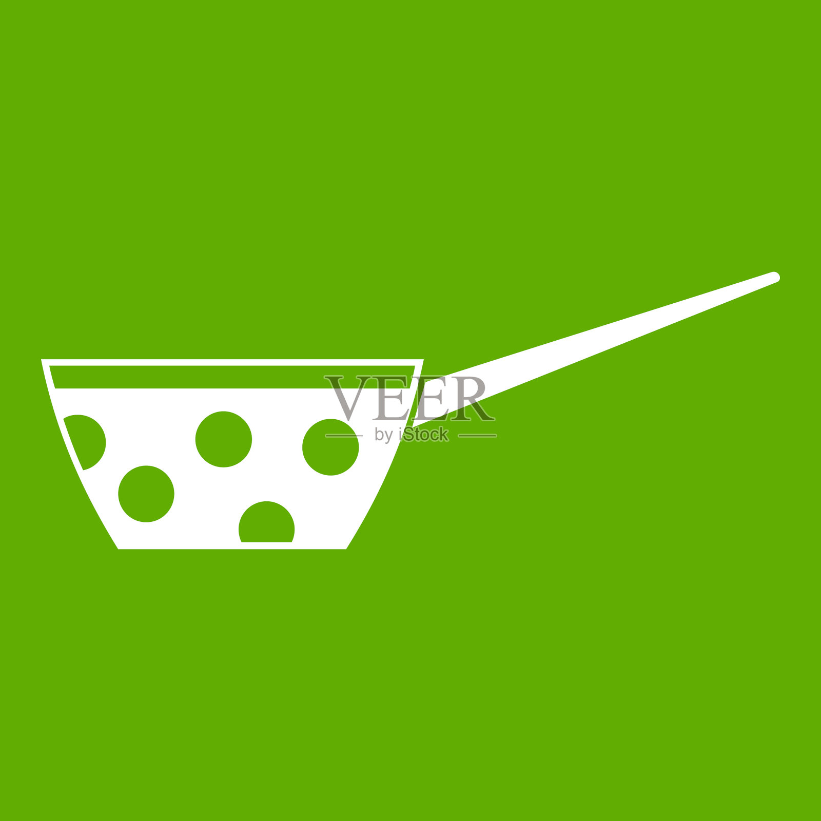 锅与白点和处理图标绿色插画图片素材