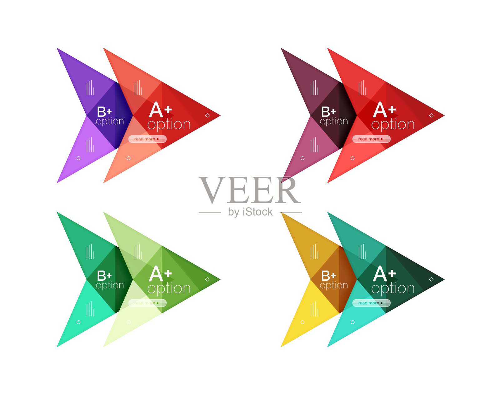 彩色的选项横幅箭头模板插画图片素材