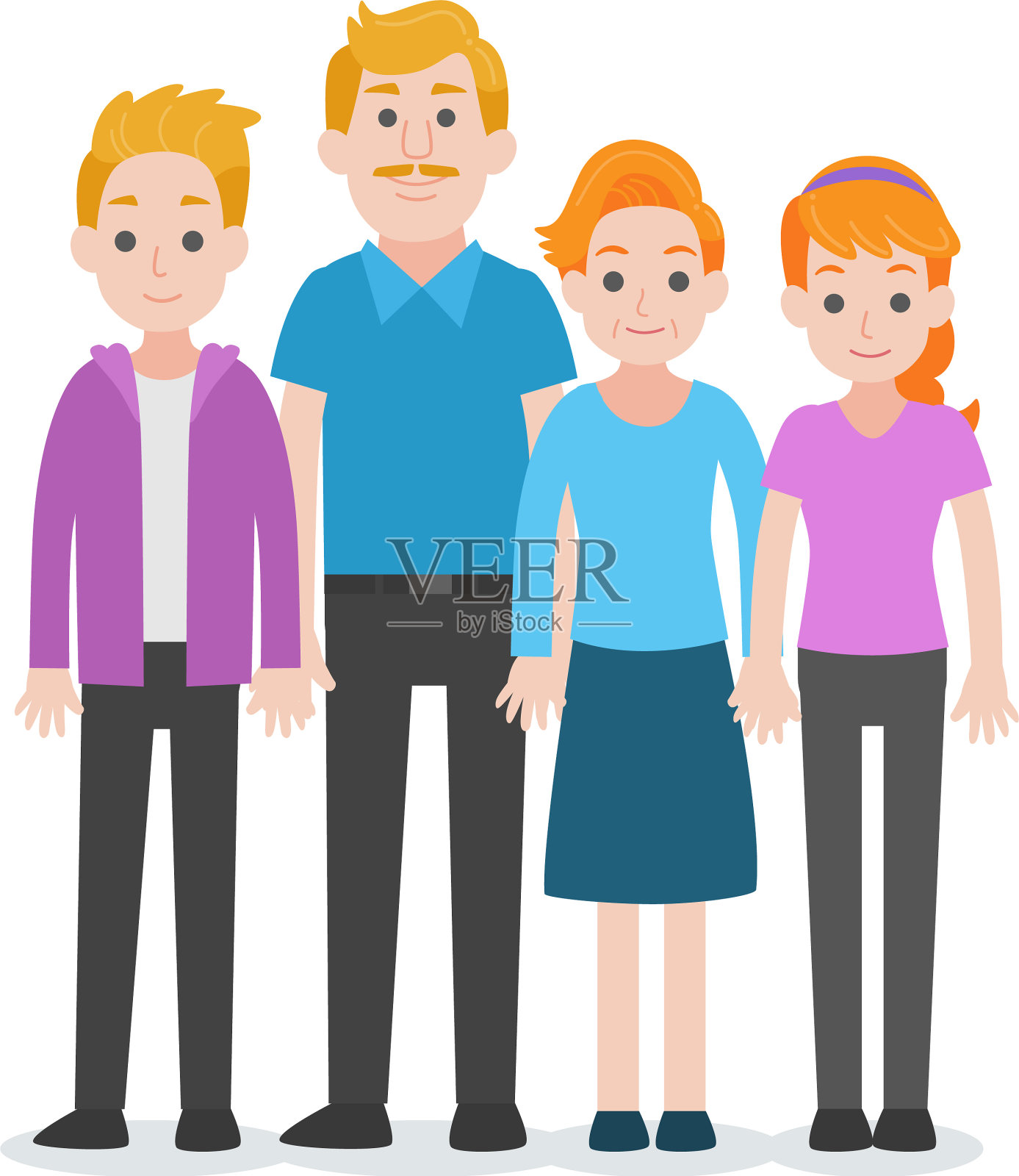 一套人物家庭观念插画图片素材