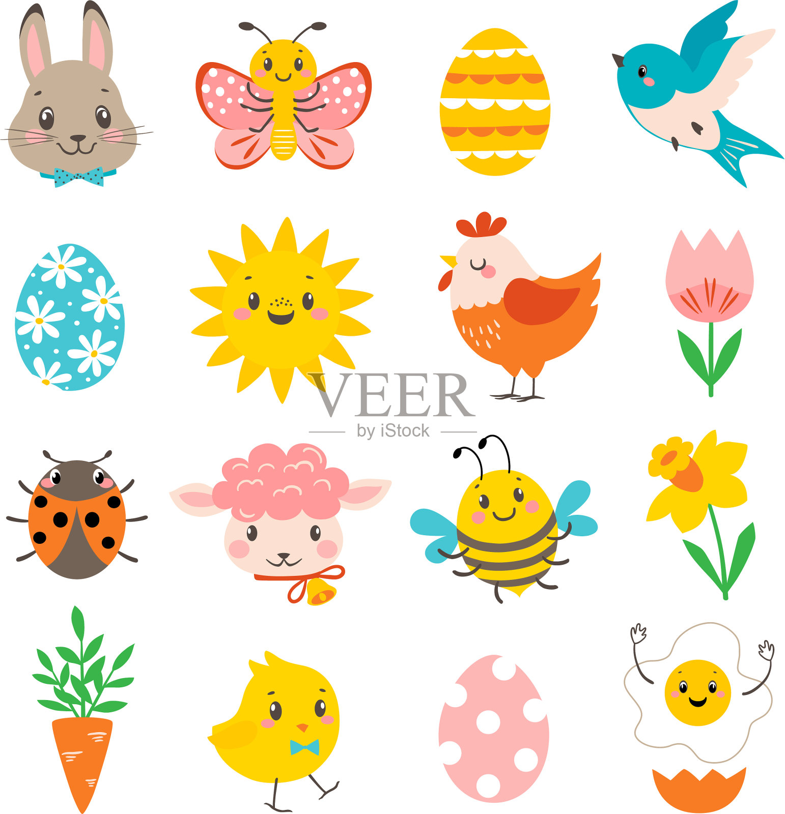 一套可爱的复活节春季设计元素设计元素图片