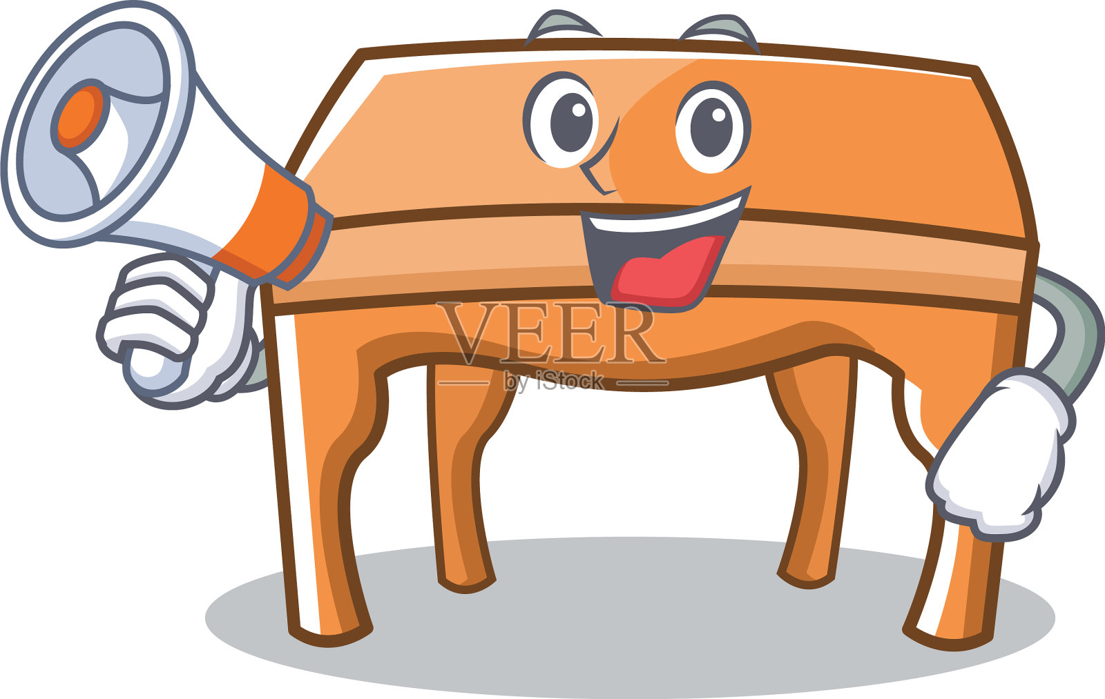 配有扩音器的卡通人物桌式设计元素图片