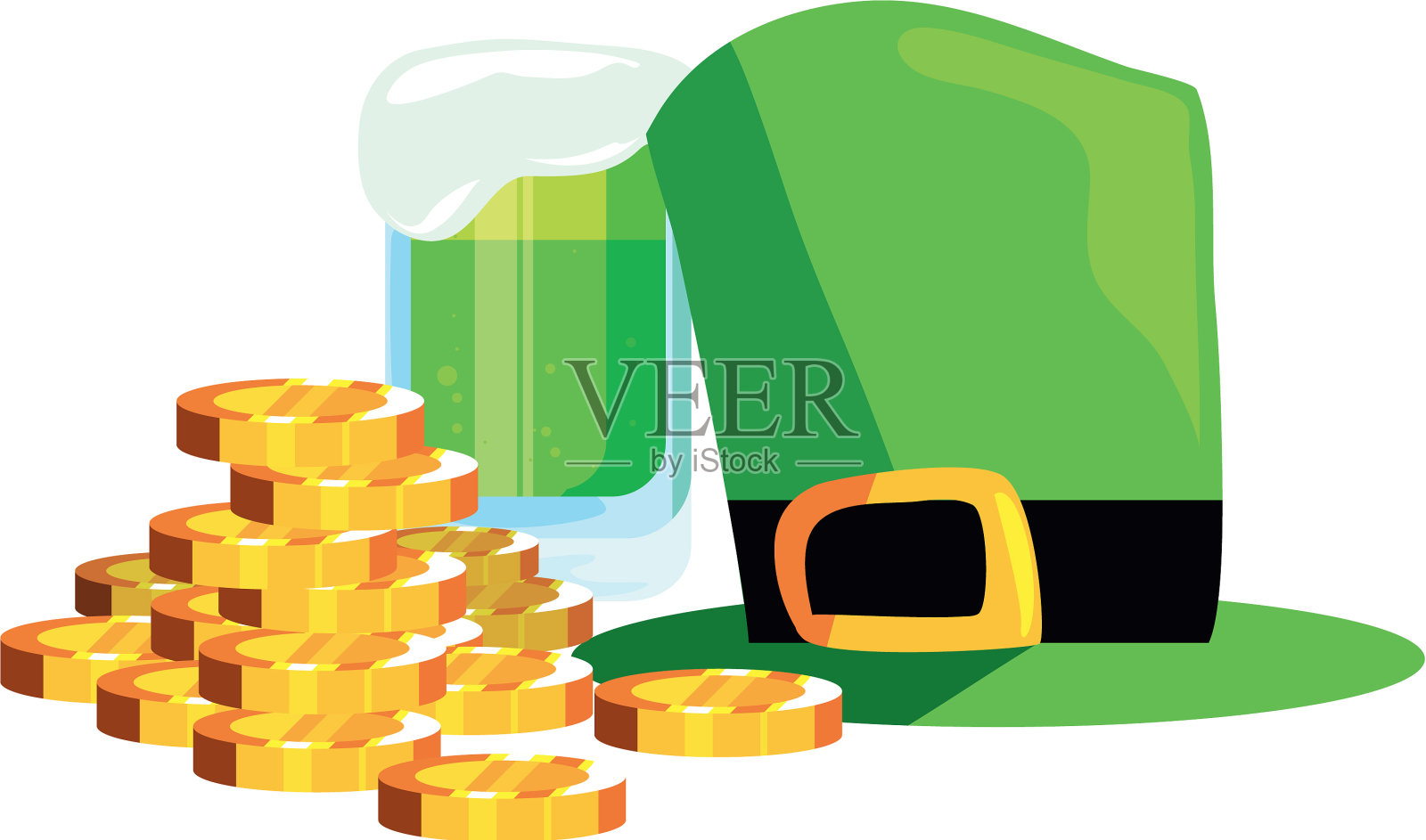 圣帕特里克节快乐插画图片素材