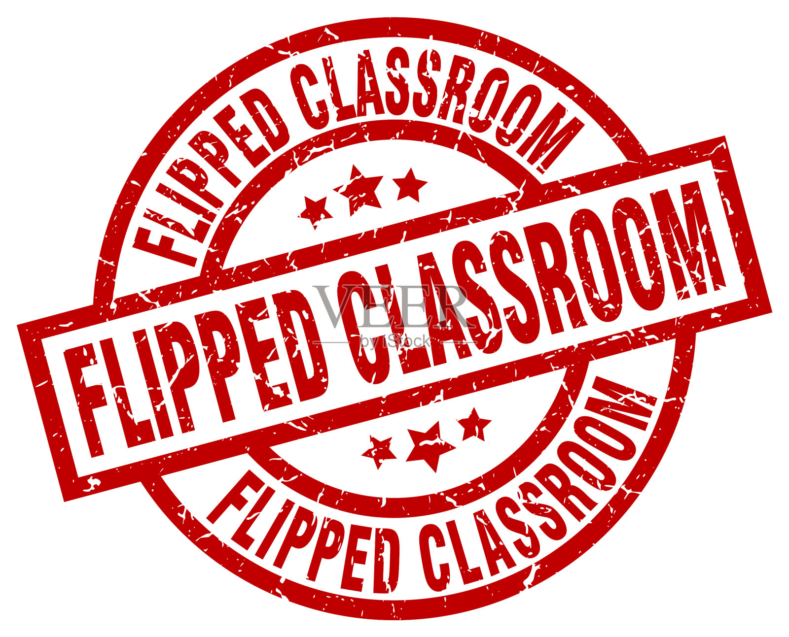 翻转教室圆形红色垃圾邮票设计元素图片