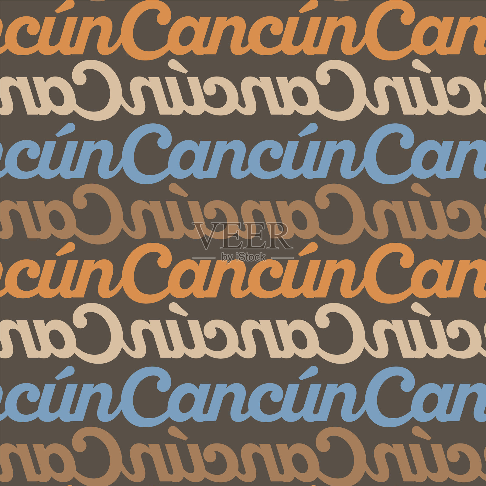 墨西哥坎昆无缝模式插画图片素材