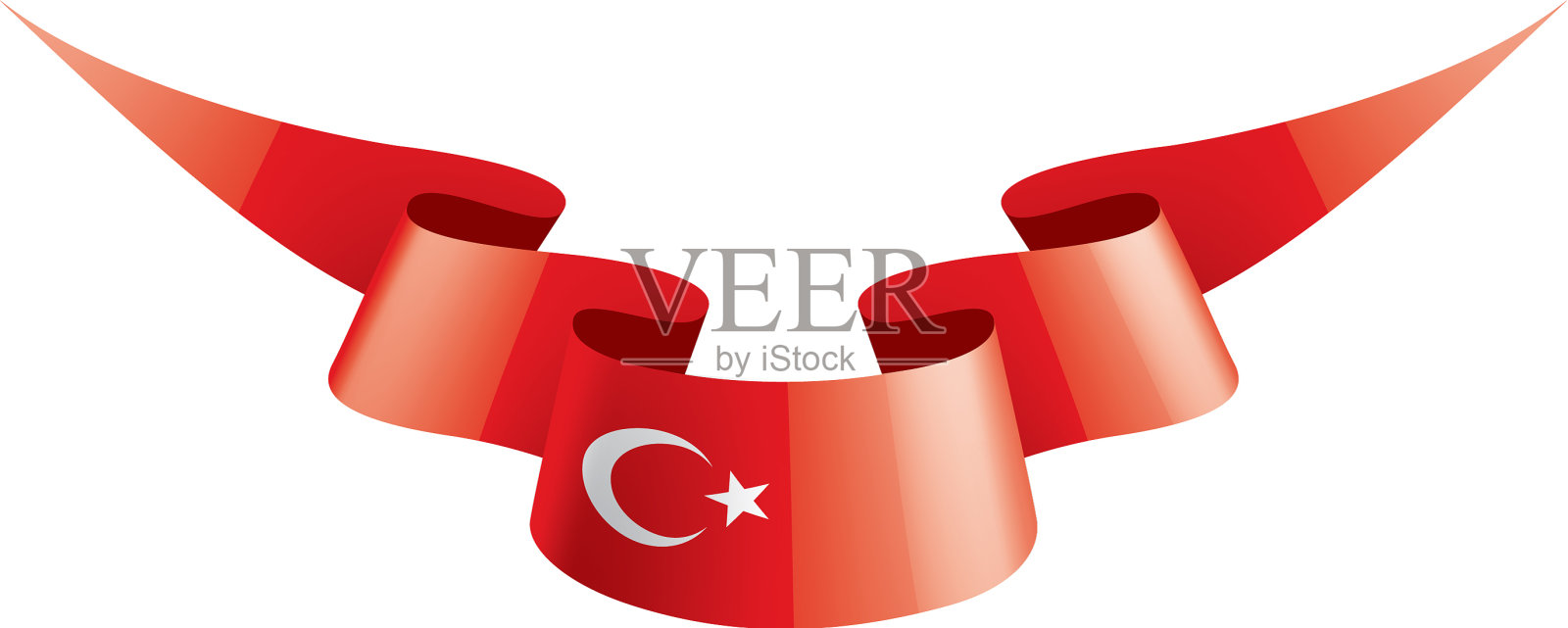 土耳其国旗上有白色设计元素图片