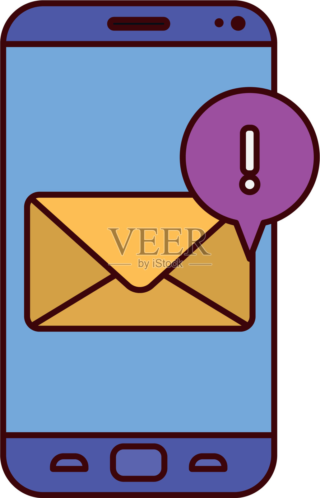 带有字母隔离图标的设备屏幕插画图片素材