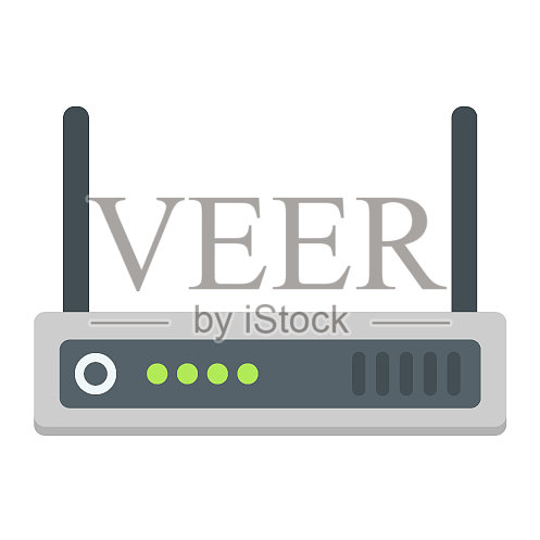 路由器平面图标互联网和无线wifi设计元素图片