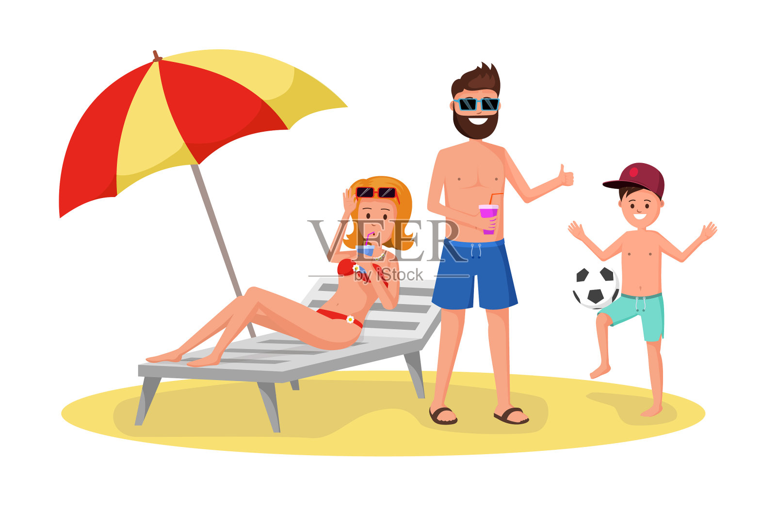 暑假平设计元素图片