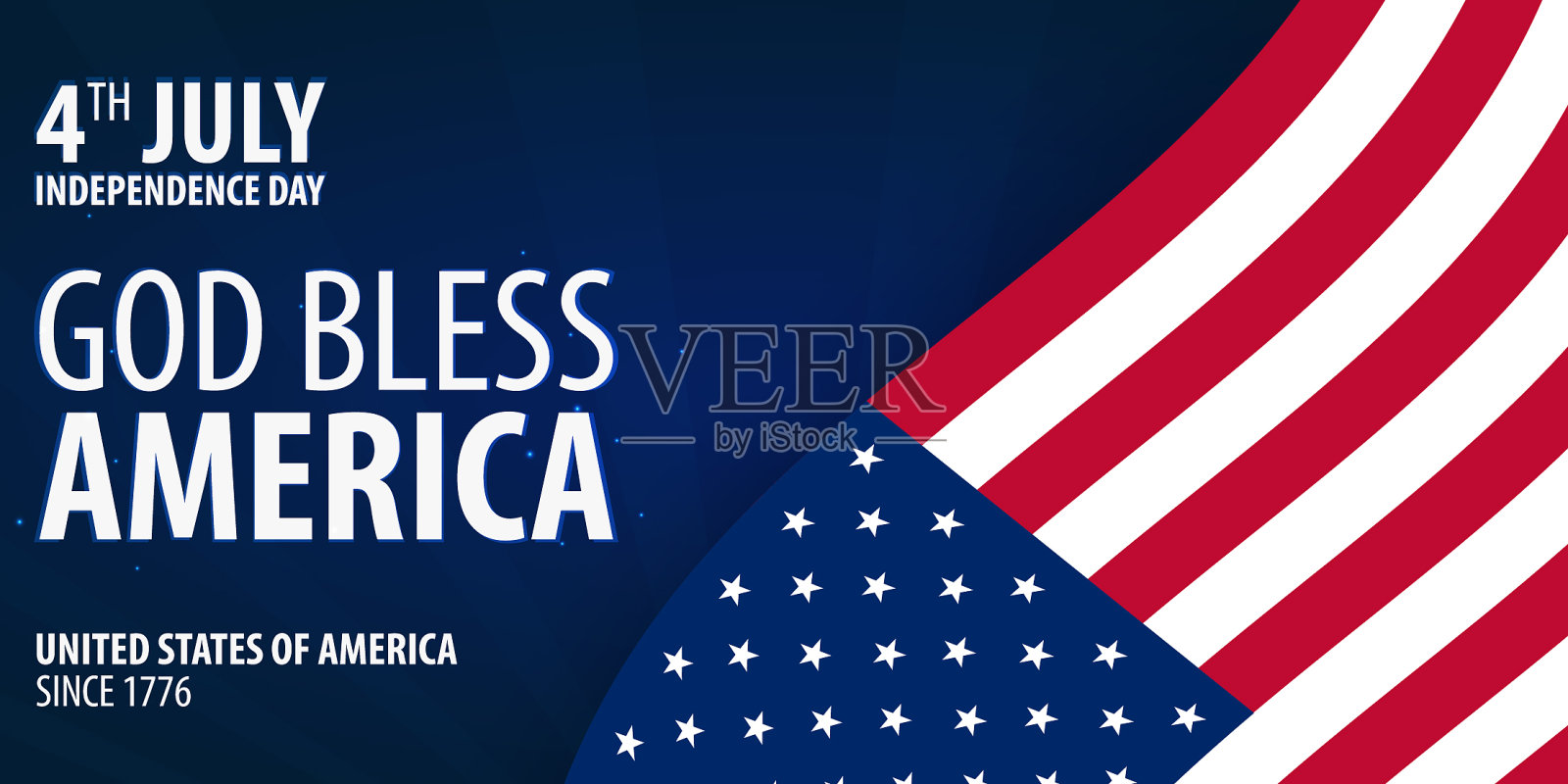 美国独立日，上帝保佑美国4日插画图片素材
