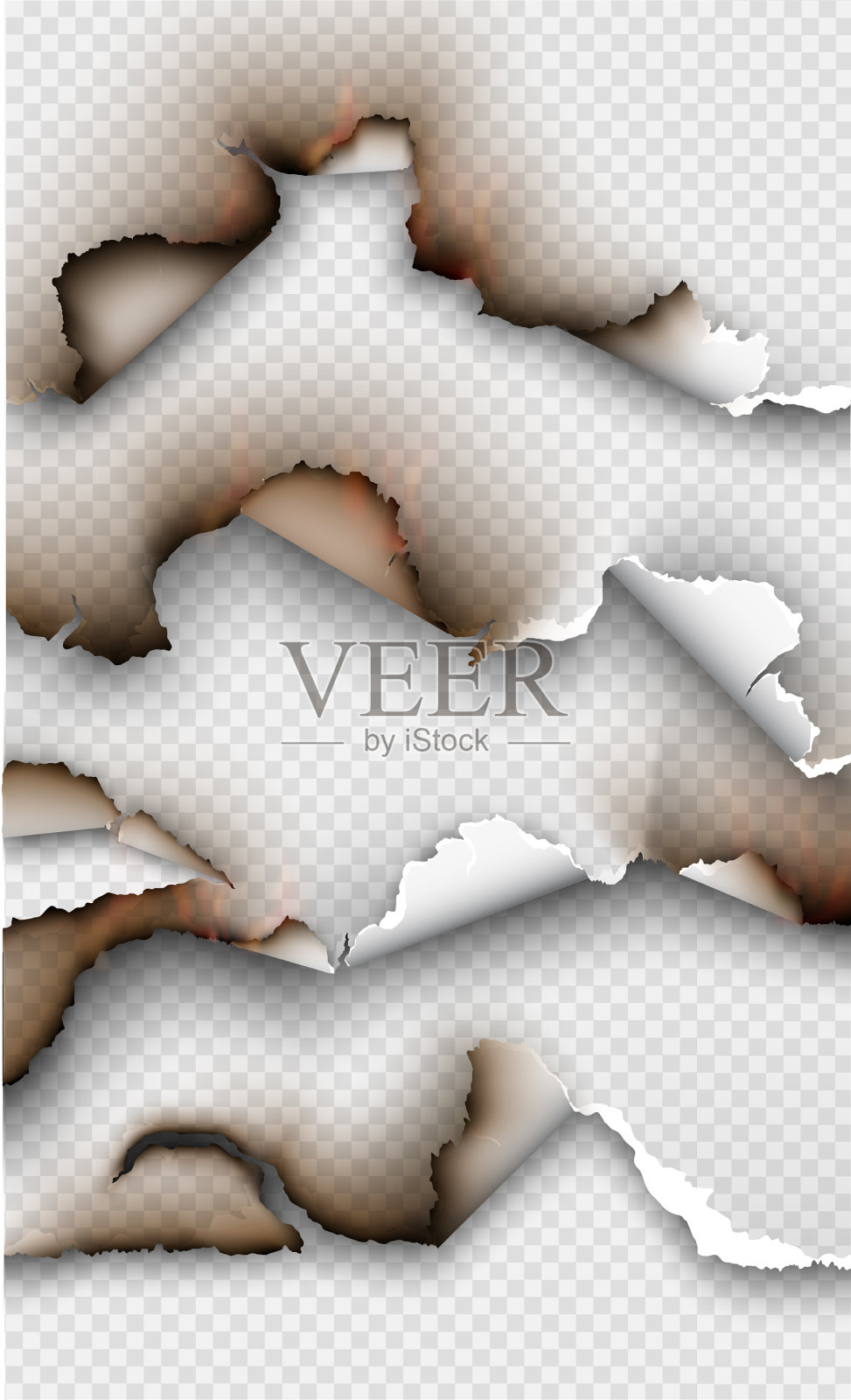 设计燃烧模板撕毁纸与火插画图片素材