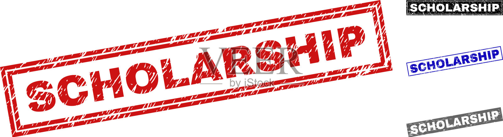 Grunge奖学金纹理矩形邮票插画图片素材