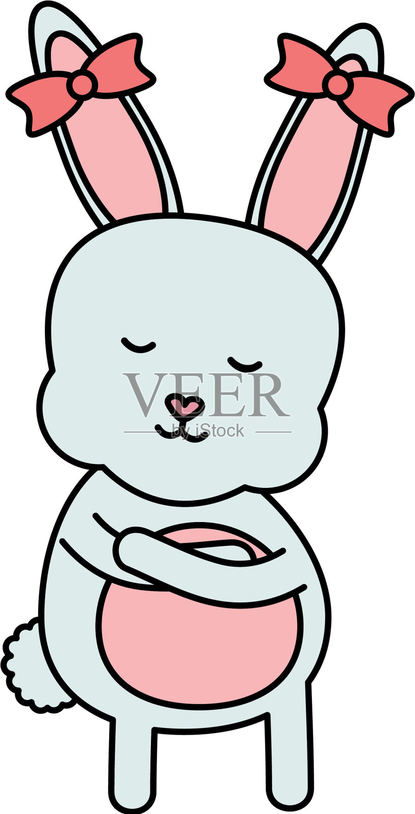 可爱的兔子女角色设计元素图片