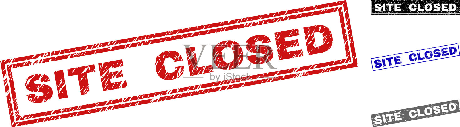 垃圾网站关闭划痕矩形水印插画图片素材