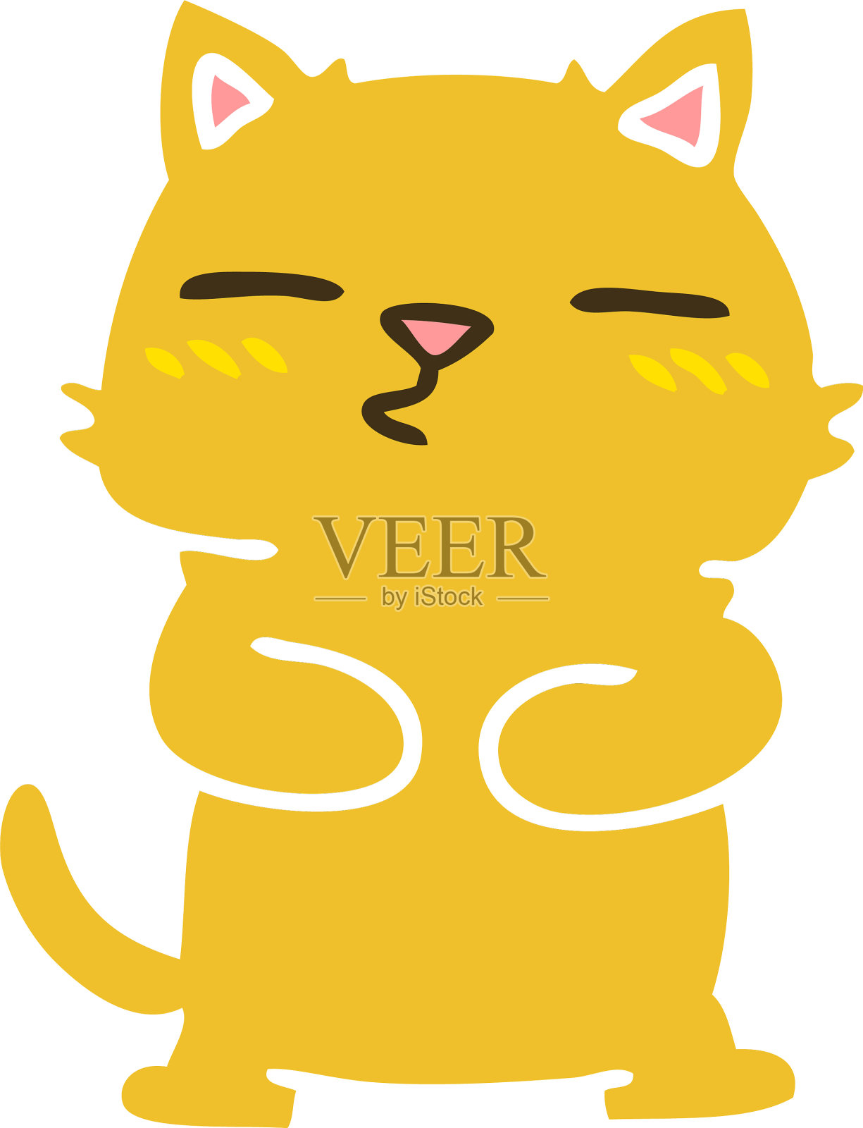 古怪的手绘卡通猫设计元素图片