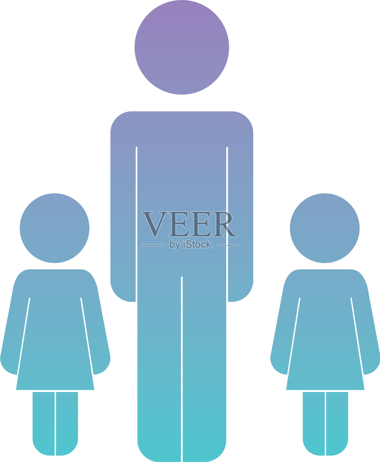 父亲和女儿的轮廓插画图片素材