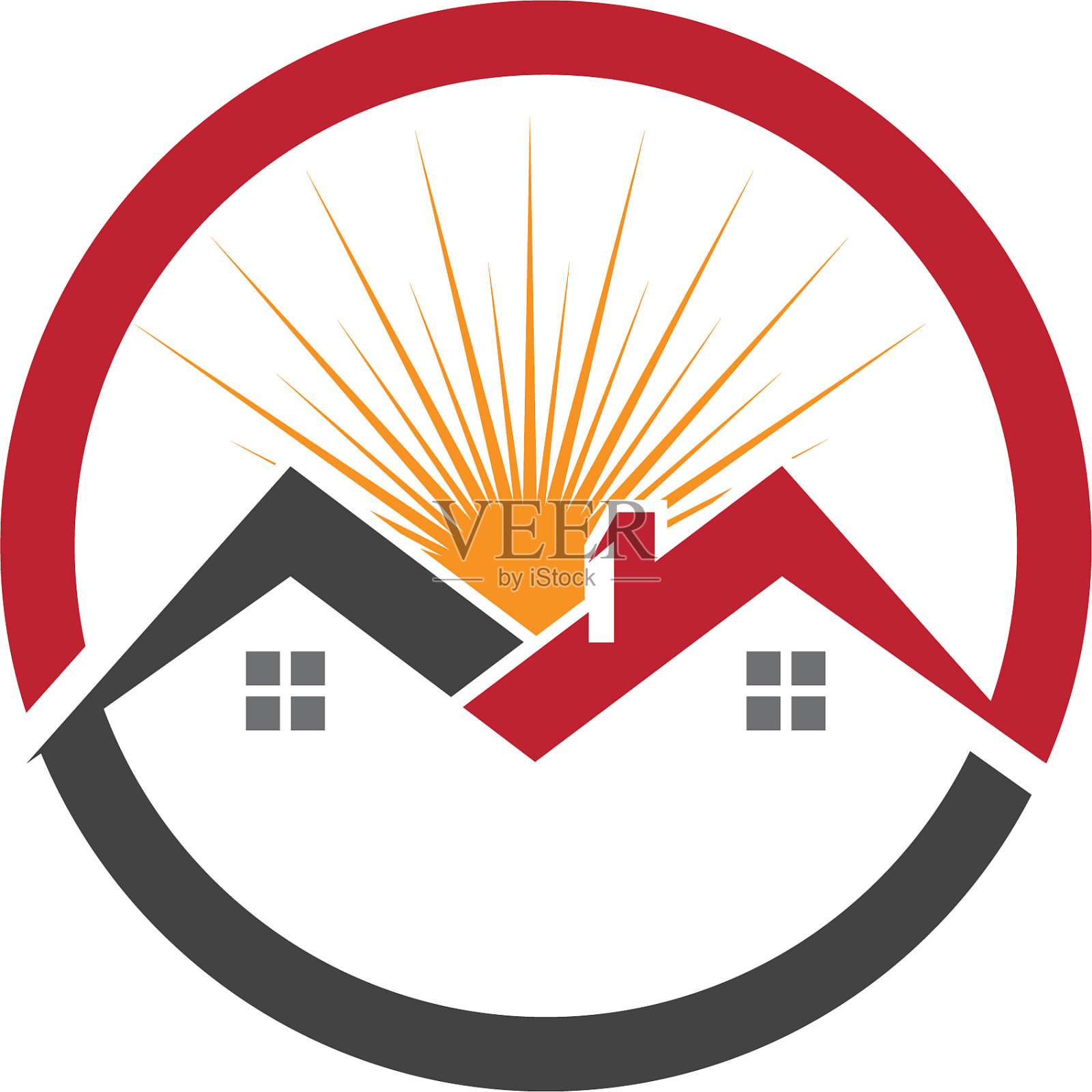 房地产、建筑标识设计插画图片素材