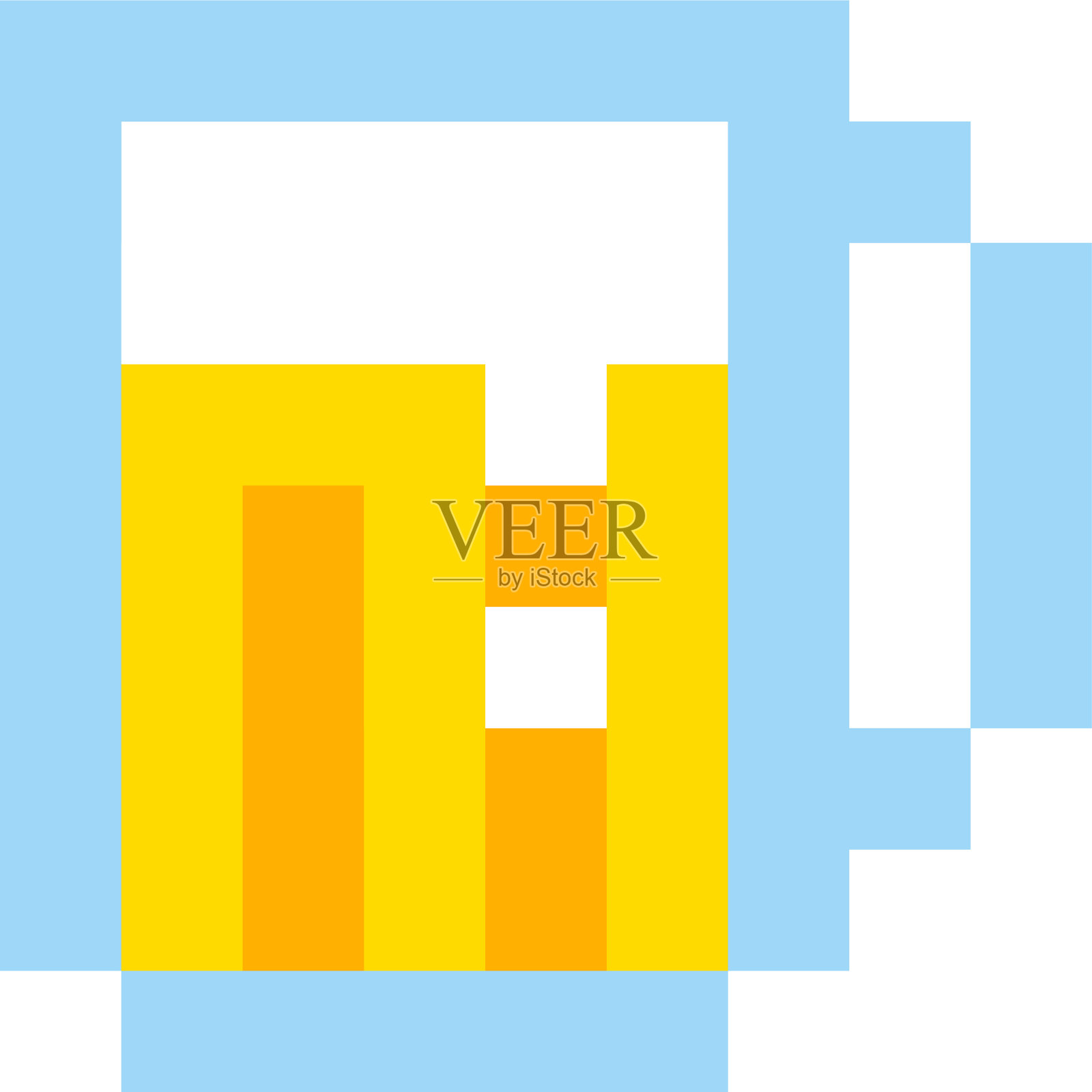 像素啤酒玻璃模板vintage啤酒厂标识插画图片素材