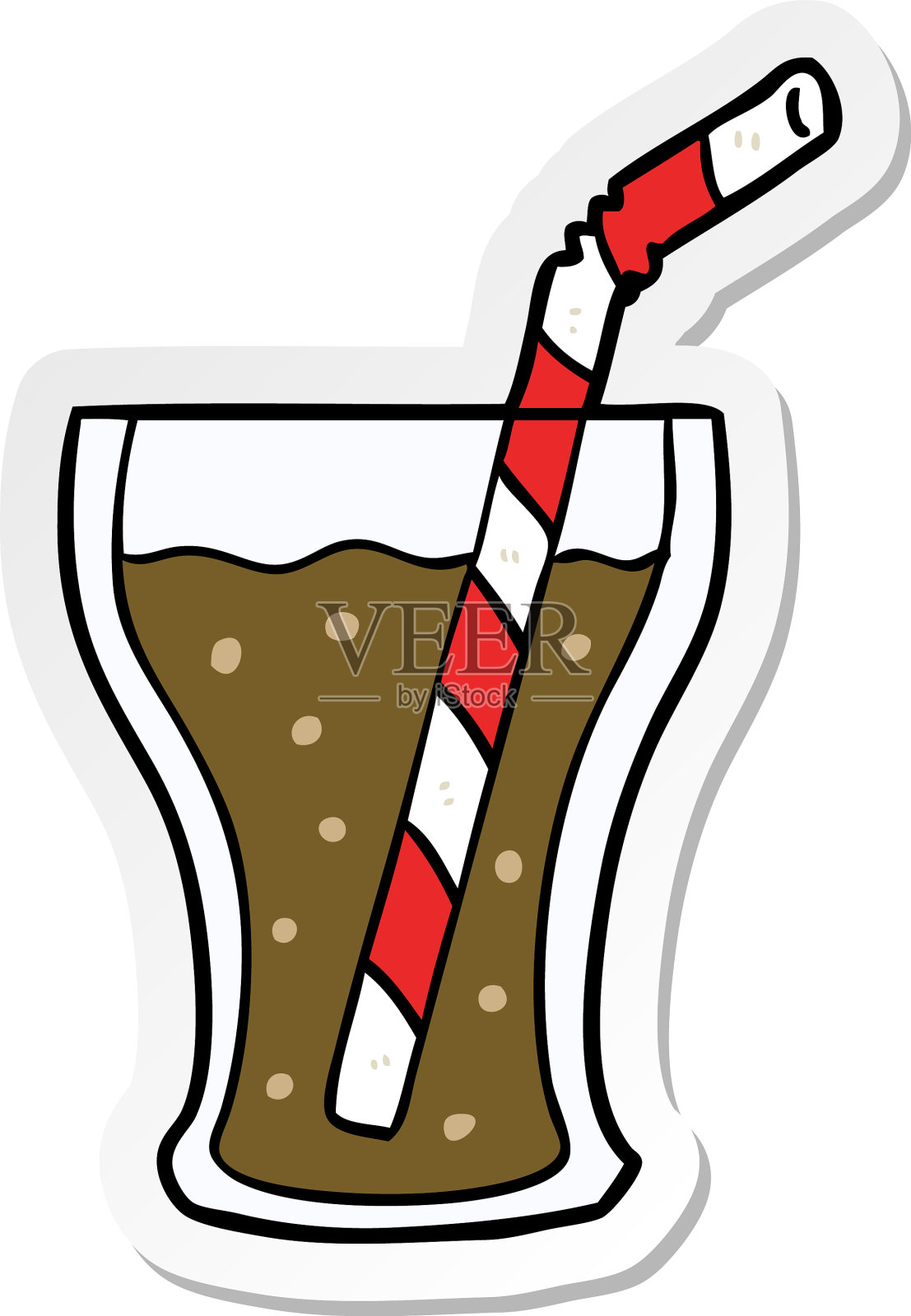 卡通可乐杯贴纸设计元素图片