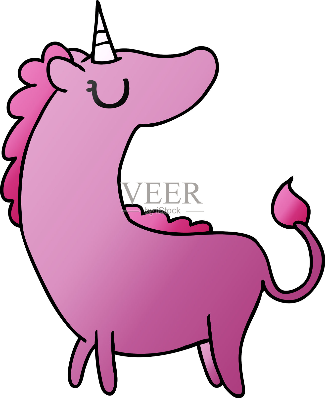 可爱可爱的独角兽的梯度卡通设计元素图片