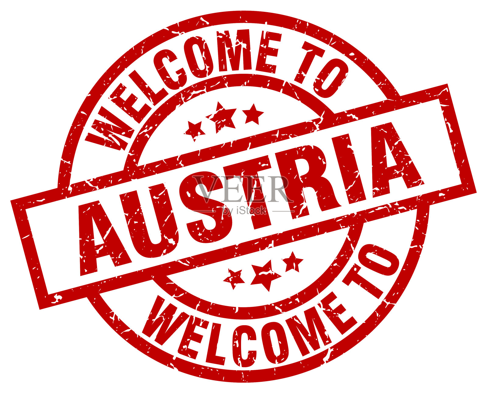 欢迎来到奥地利红色邮票插画图片素材
