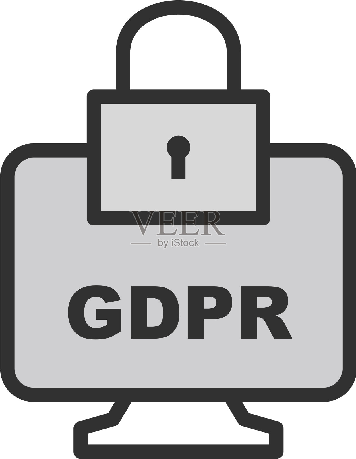 GDPR安全锁屏图标设计元素图片