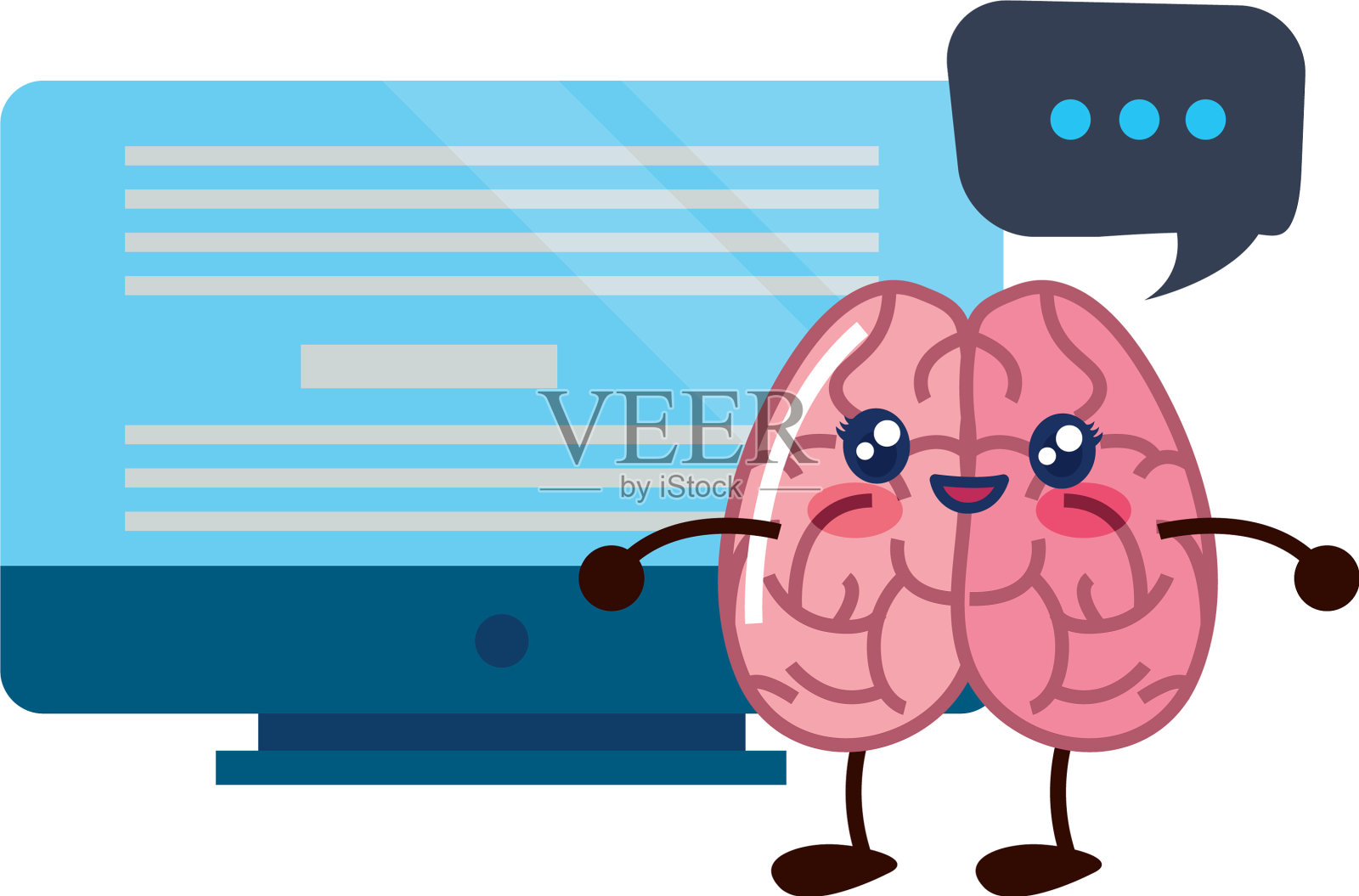 大脑卡通创造力设计元素图片