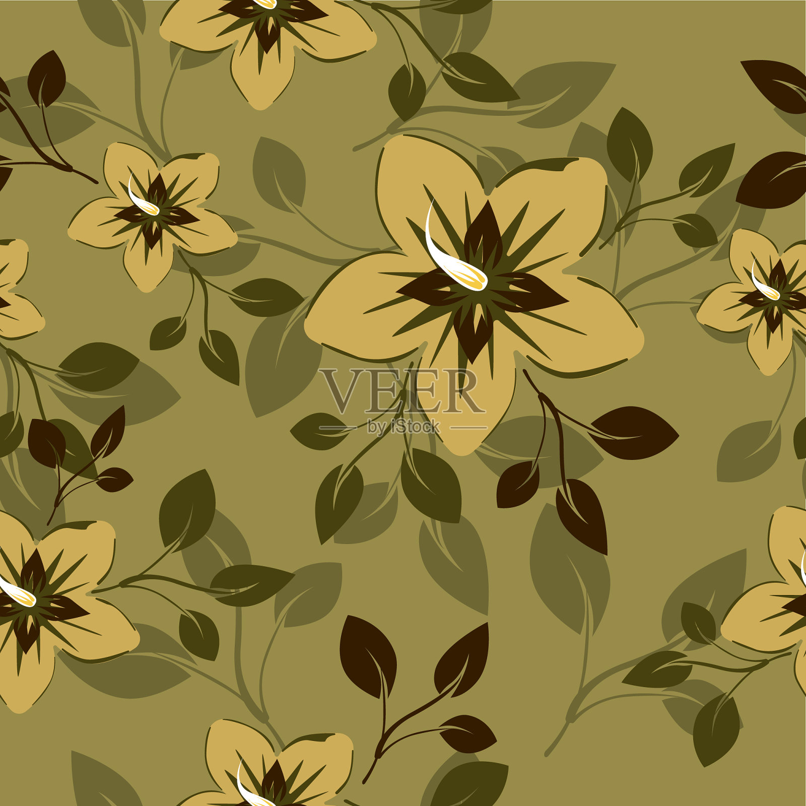 抽象背景花无缝插画图片素材