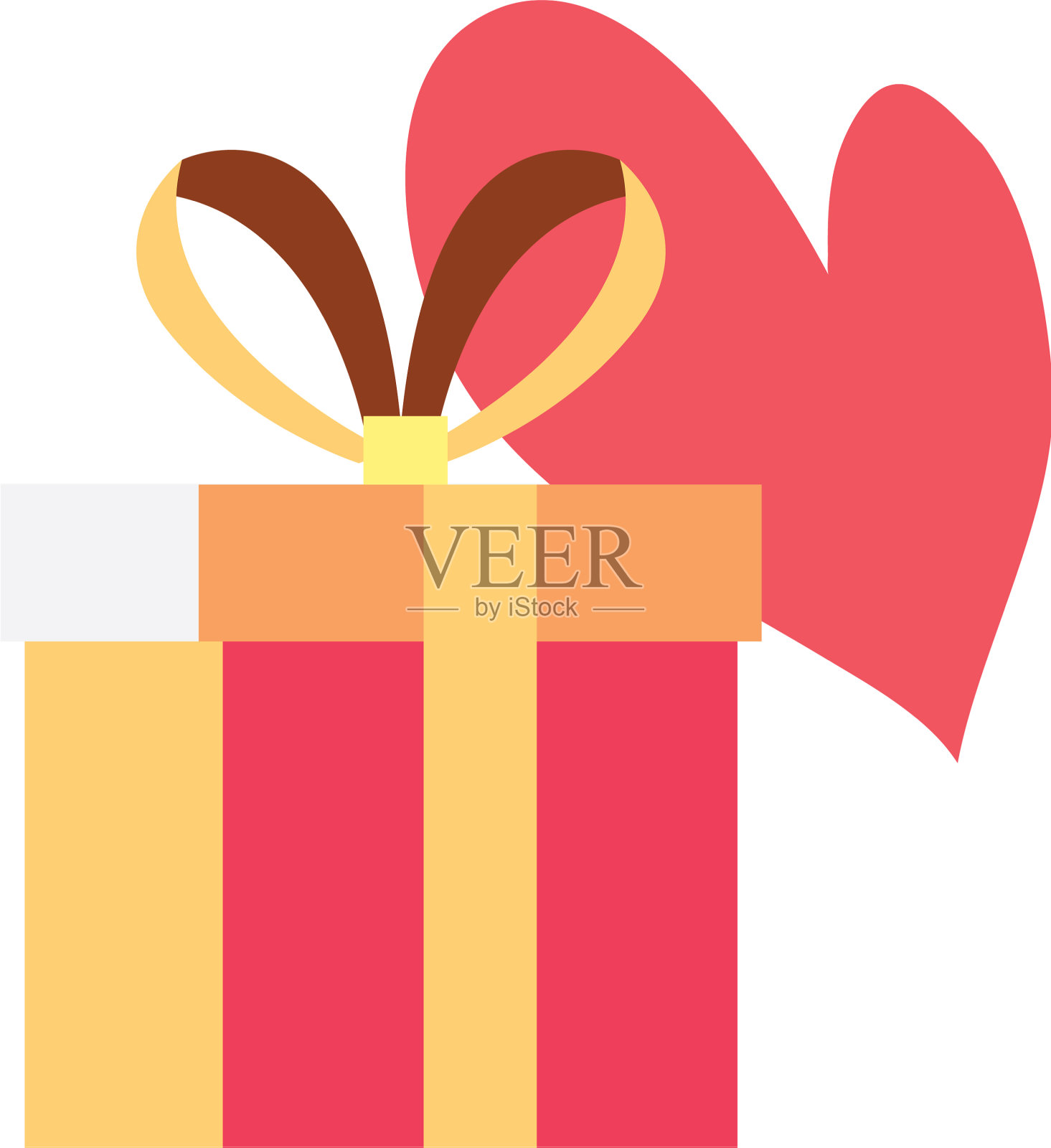 爱之心礼盒插画图片素材