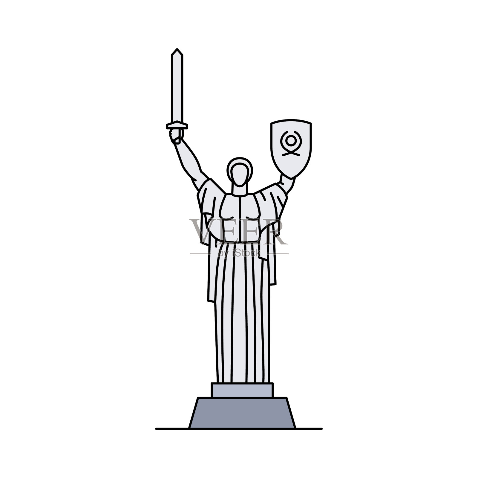 祖国母亲偶像乌克兰基辅插画图片素材