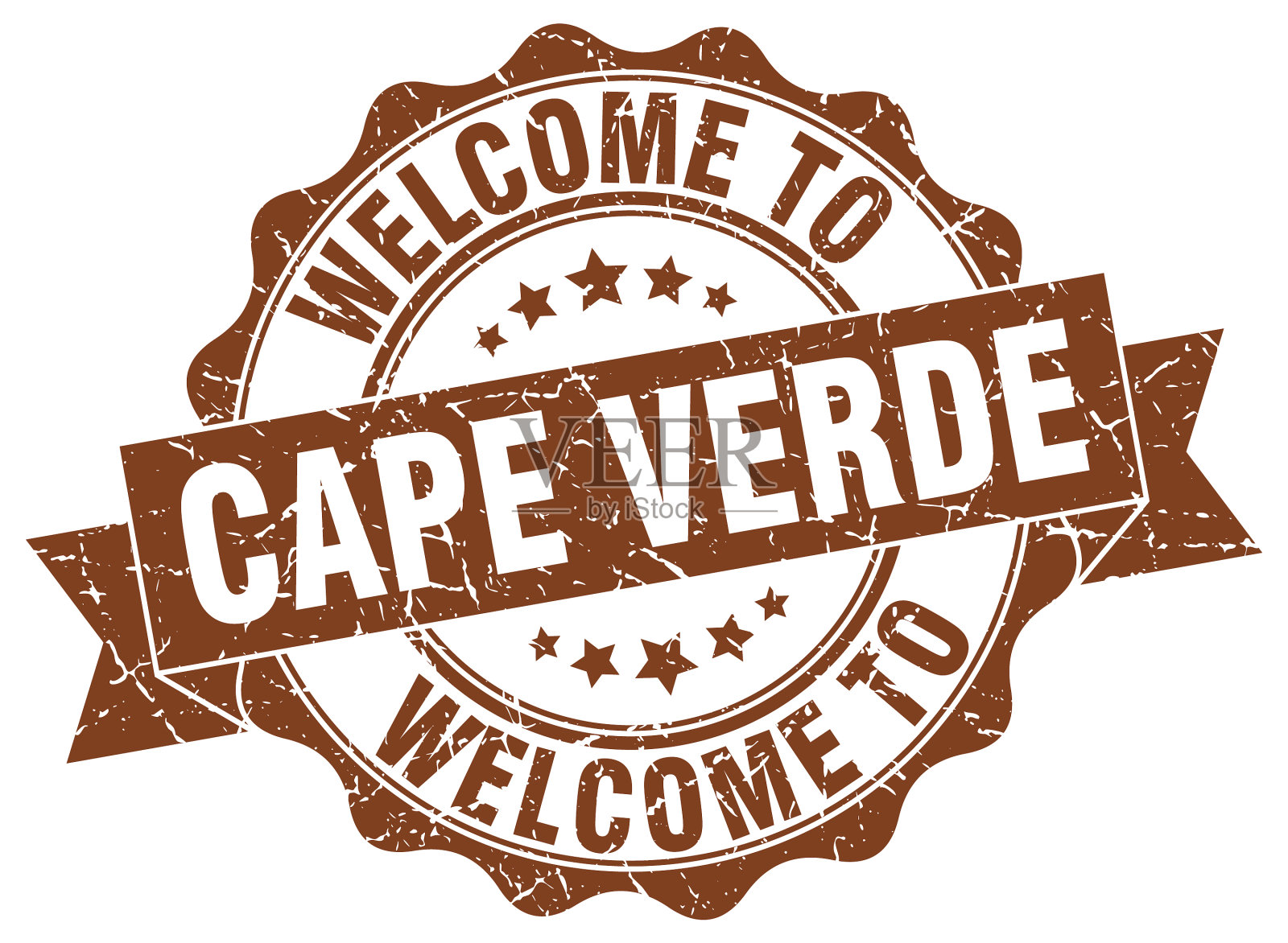 佛得角圆形缎带印章插画图片素材