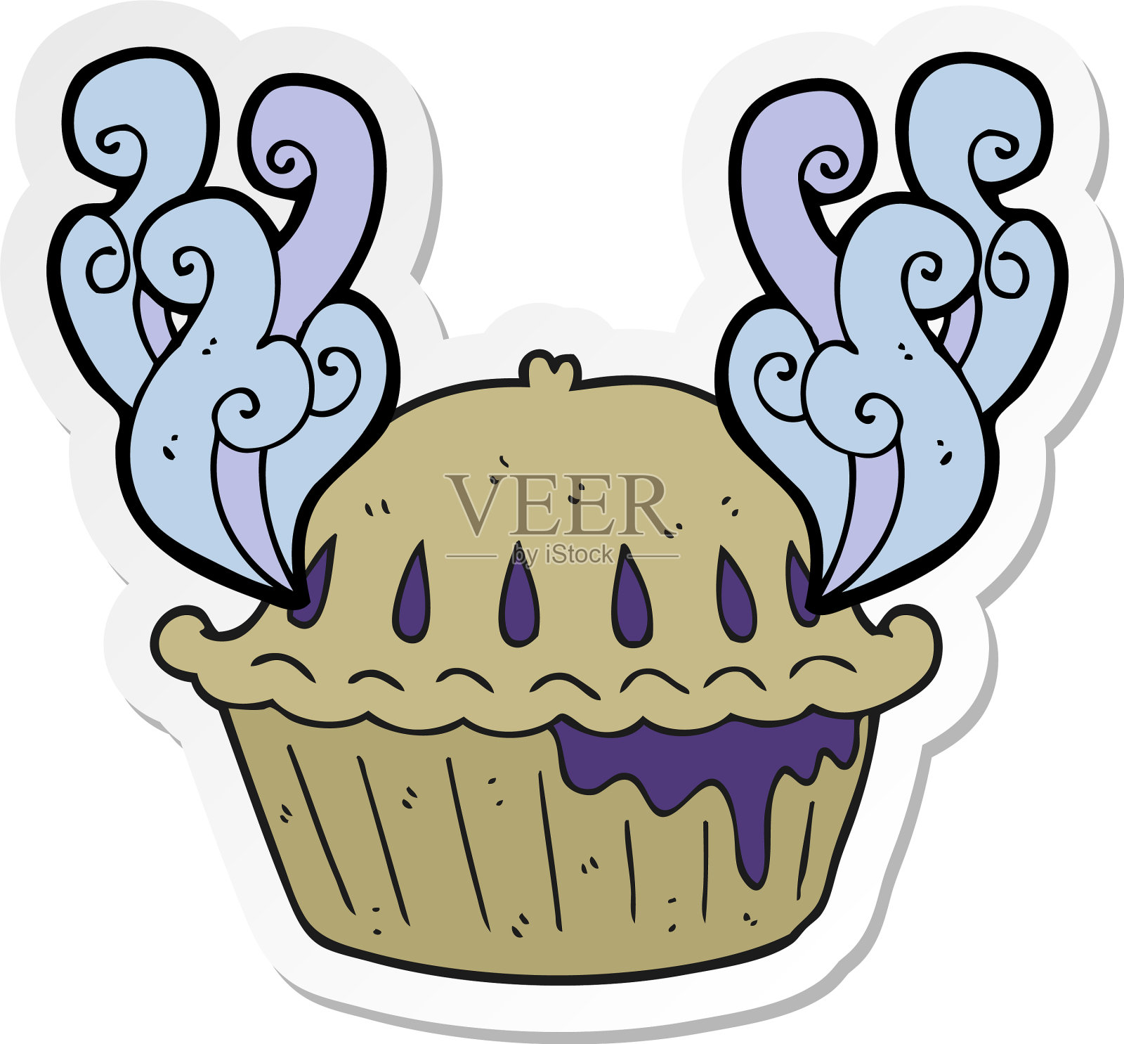 卡通派贴纸设计元素图片