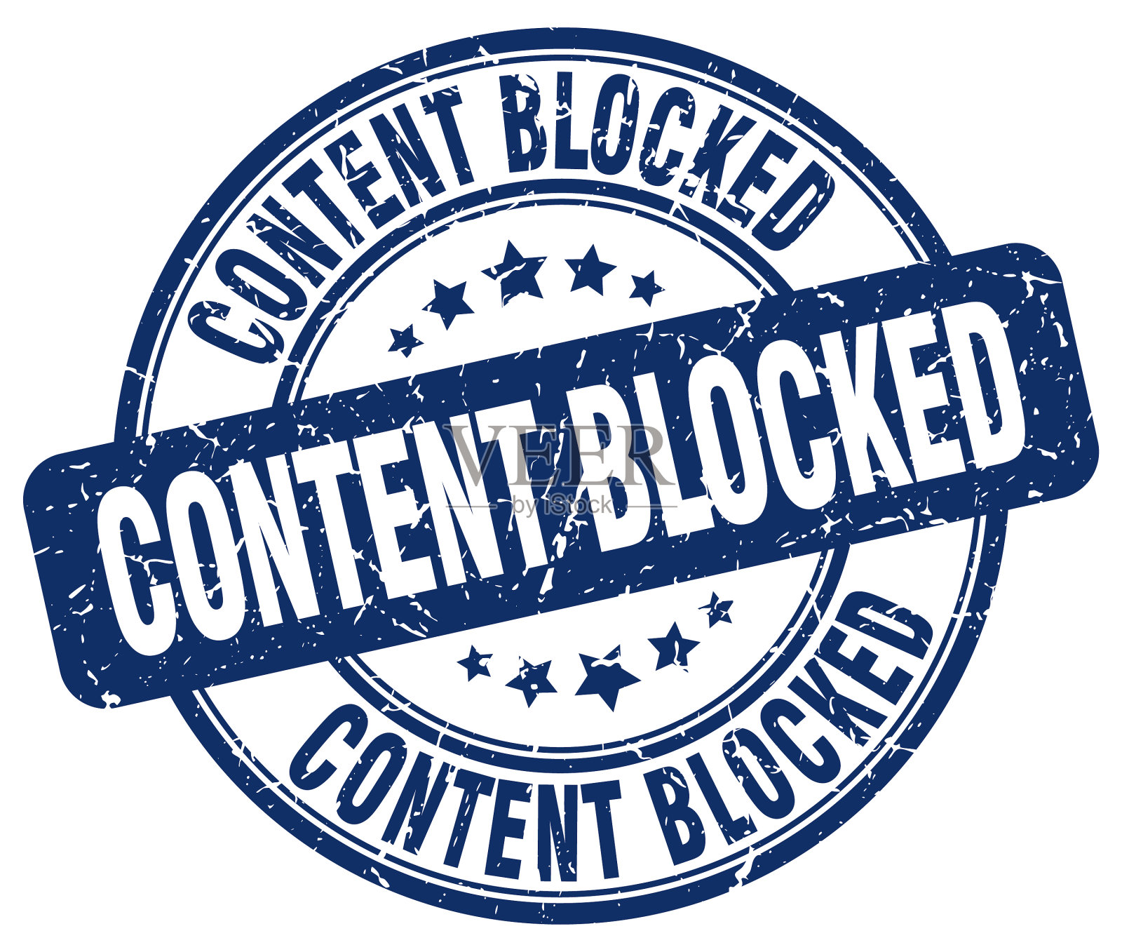 内容阻塞蓝色垃圾邮票插画图片素材