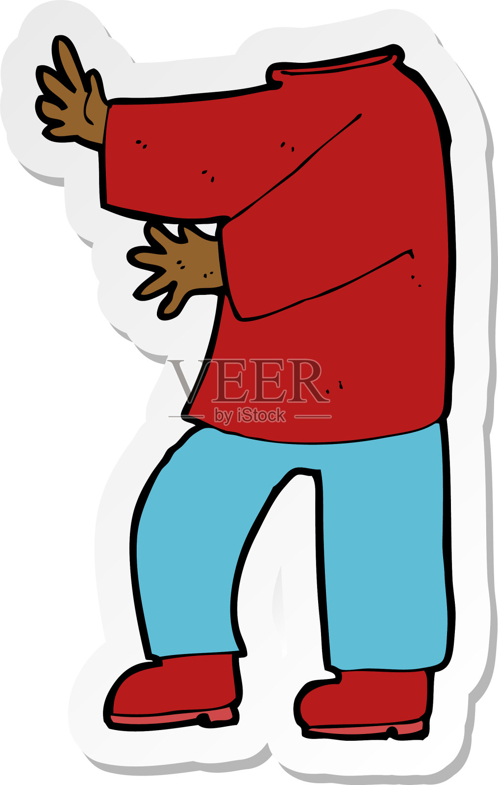 一个卡通男性身体贴纸设计元素图片