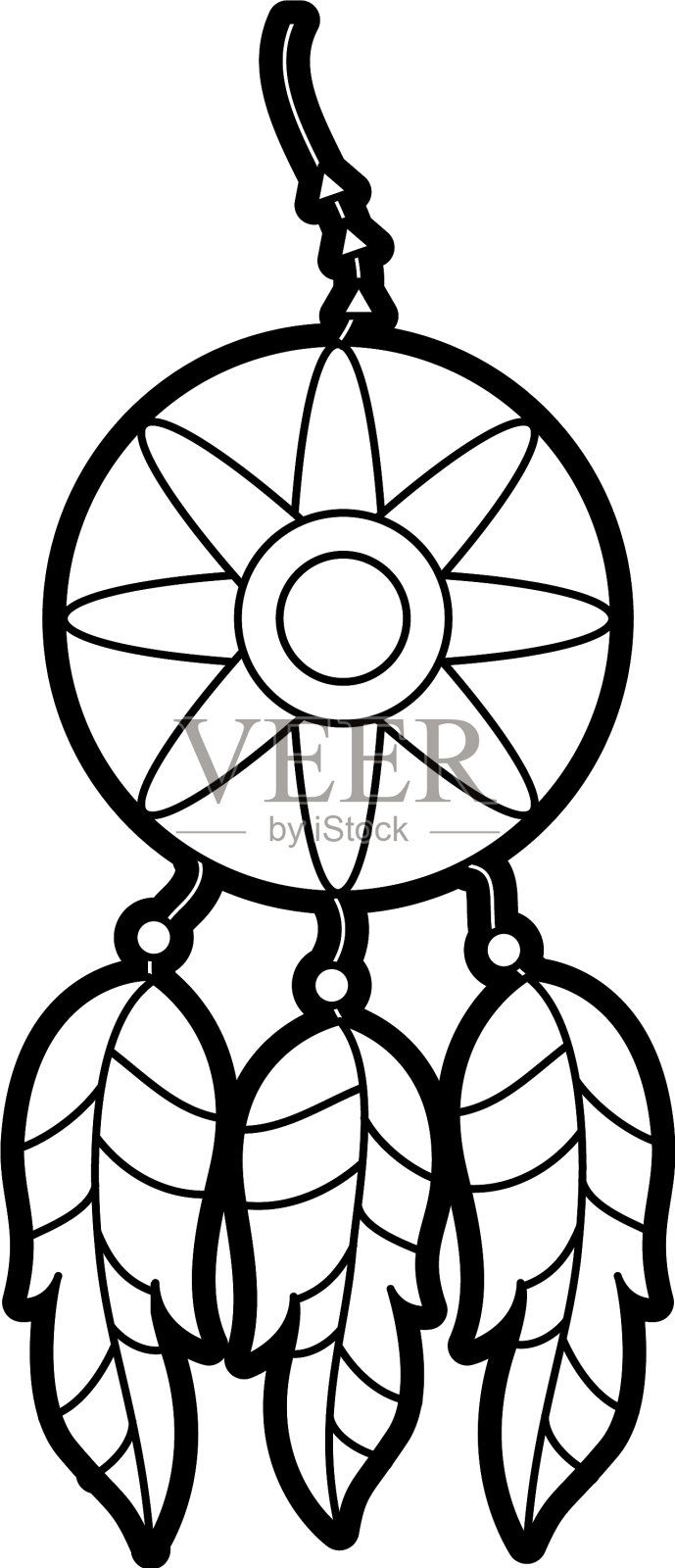 波西米亚风格的捕梦网设计元素图片