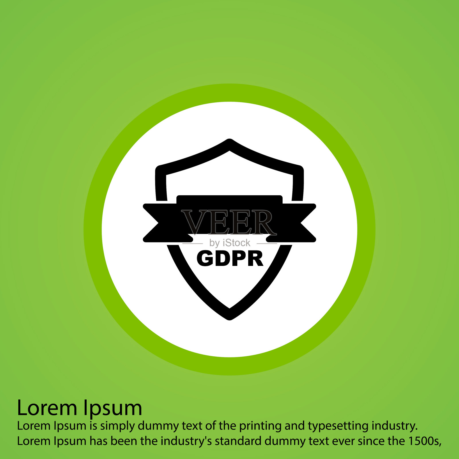 GDPR安全盾图标插画图片素材