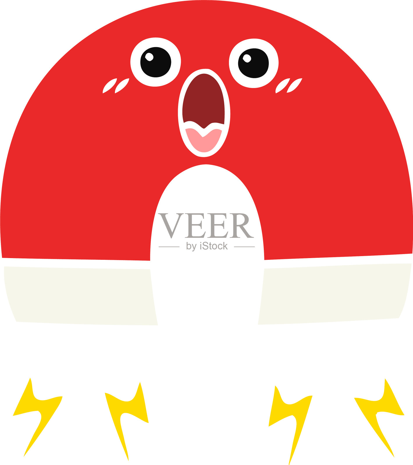 单色复古卡通磁铁插画图片素材