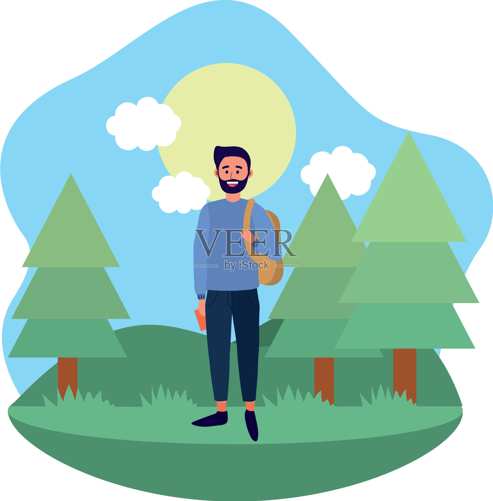 快乐少年卡通设计元素图片