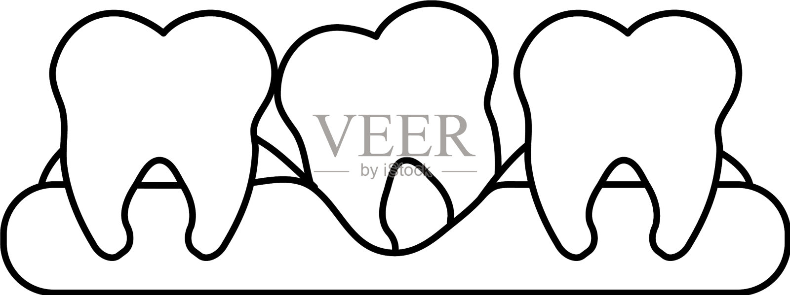 磨牙牙齿护理相关图标形象插画图片素材