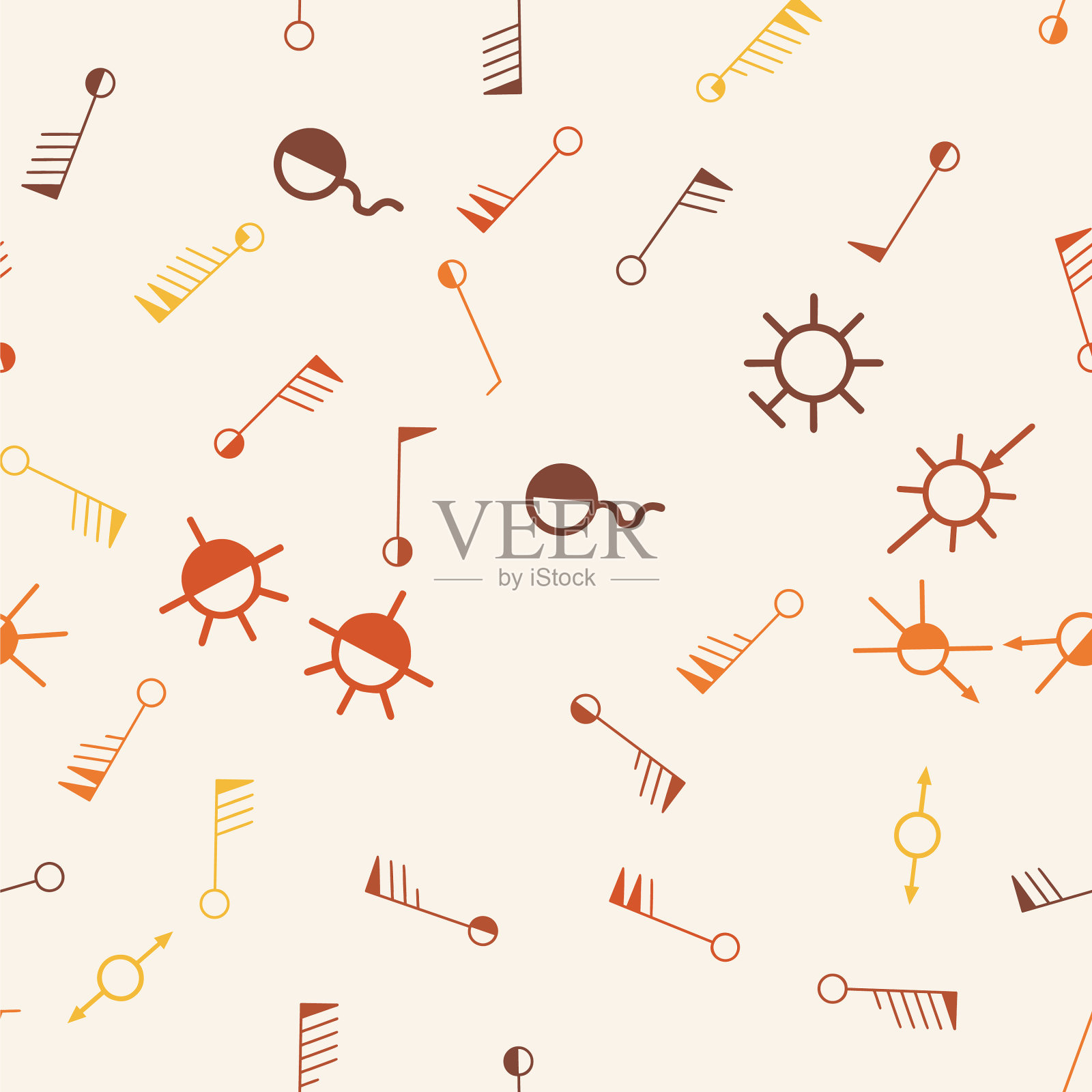 具有地形和气象的无流模式插画图片素材