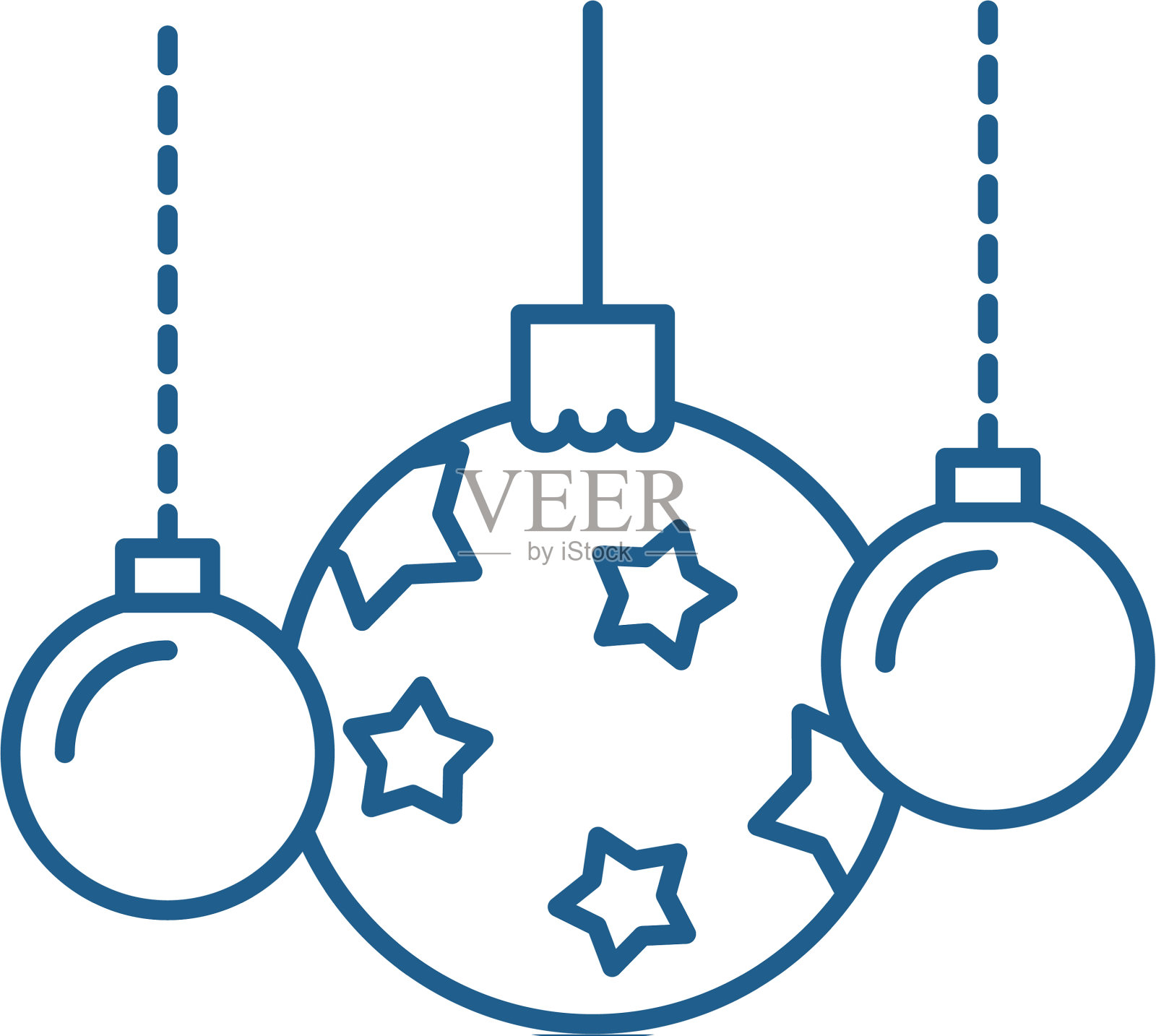 美丽的圣诞球线图标概念插画图片素材